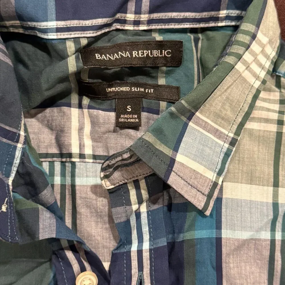 Banana republic untucked slim fit plaid